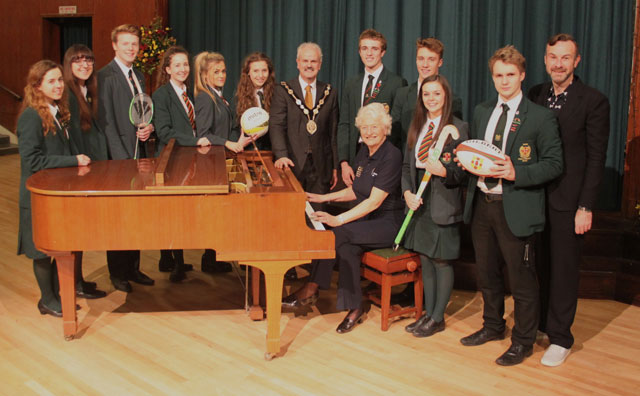 Friends' School 'Singers' meet Dame Mary Peters as part of their preparation for the concert in aid of the Mary Peters trust.